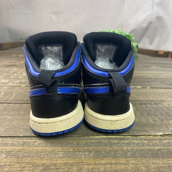 Nike Air Jordan Retro 1 Mid Hyper Royal Blue TD 640735-068 Rare Toddler Size 9C - Picture 6 of 11